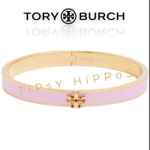 Tory Burch Pink Kira Hinged Bangle Bracelet